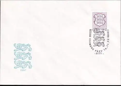 ESTLAND 1992 Mi-Nr. 193 FDC