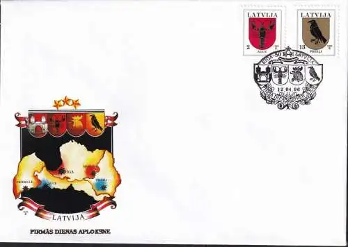 LETTLAND 1996 Mi-Nr. 421-22 AI FDC