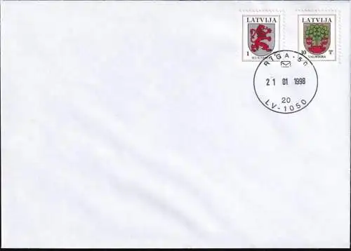 LETTLAND 1998 Mi-Nr. 371 AIV + 463 AII FDC