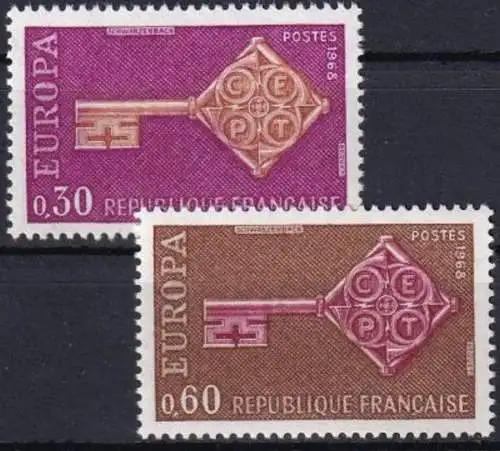 FRANKREICH 1968 Mi-Nr. 1621/22 ** MNH