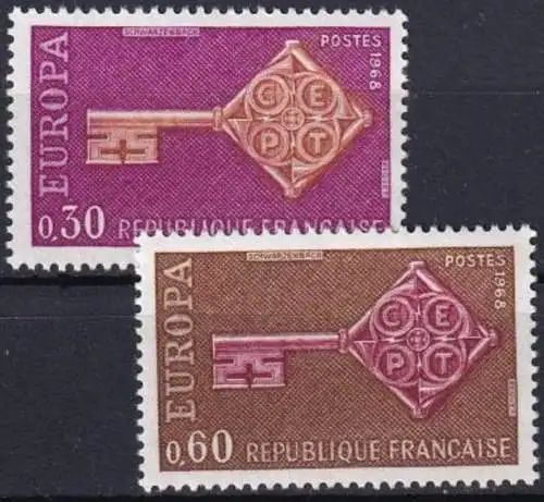 FRANKREICH 1968 Mi-Nr. 1621/22 ** MNH