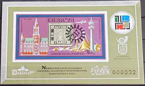 UNGARN 1973 Mi-Nr. Block 97 B I ** MNH