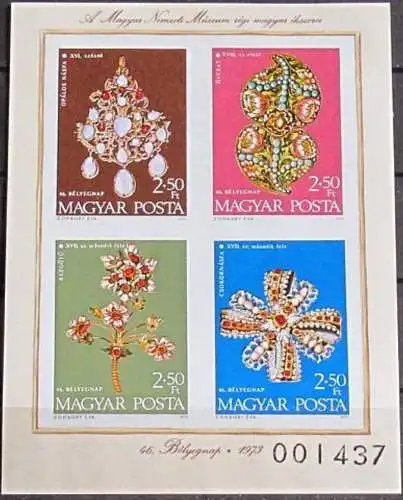 UNGARN 1973 Mi-Nr. Block 100 B ** MNH