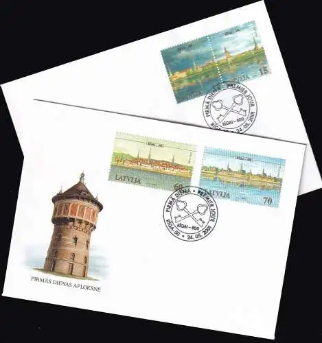 LETTLAND 2001 Mi-Nr. 545/48 FDC