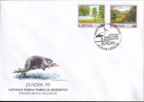 LETTLAND 1999 Mi-Nr. 496/97 FDC