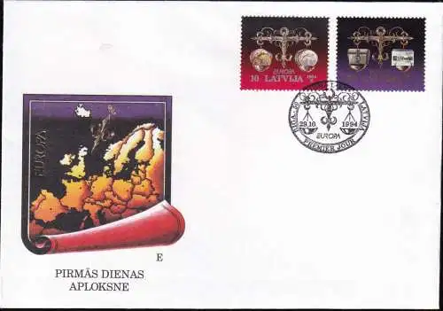 LETTLAND 1994 Mi-Nr. 376/77 FDC