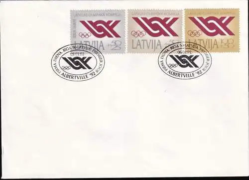 LETTLAND 1992 Mi-Nr. 323/25 FDC