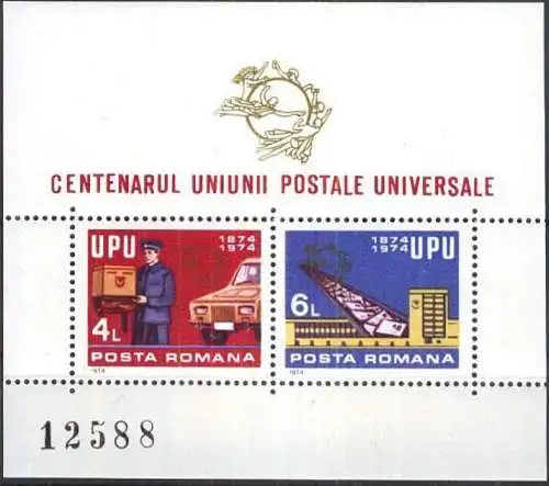 RUMÄNIEN 1974 Mi-Nr. Block 112 ** MNH