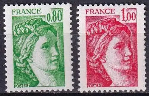 FRANKREICH 1977 Mi-Nr. 2057/58 Axv ** MNH