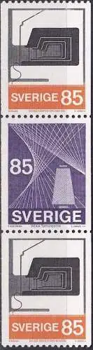 SCHWEDEN 1974 Mi-Nr. 864/65 3er Streifen mit Zählnummer ** MNH