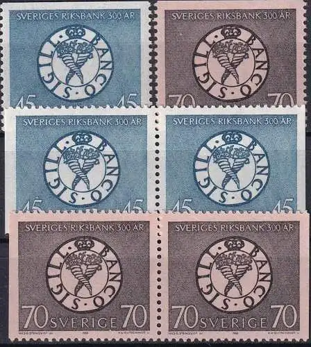 SCHWEDEN 1968 Mi-Nr. 603/04 ADD ** MNH