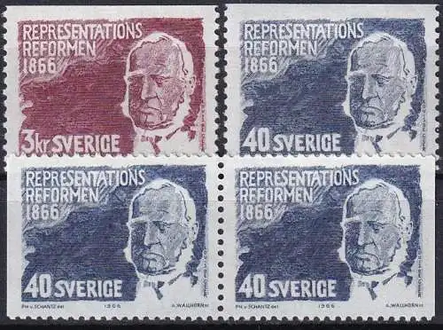 SCHWEDEN 1966 Mi-Nr. 553/54 ADD ** MNH