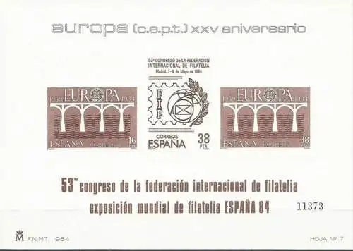 SPANIEN 1984 Mi-Nr. 2633/34 Sonderdruck ** MNH