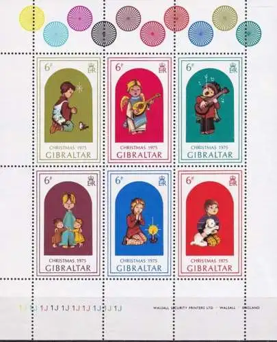 GIBRALTAR 1975 Mi-Nr. 328/33 Kleinbogen ** MNH