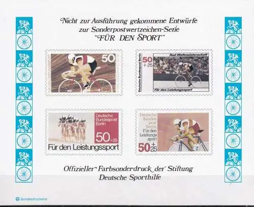 DEUTSCHLAND 1978 Farbsonderdruck der Entwürfe "Für den Sport"