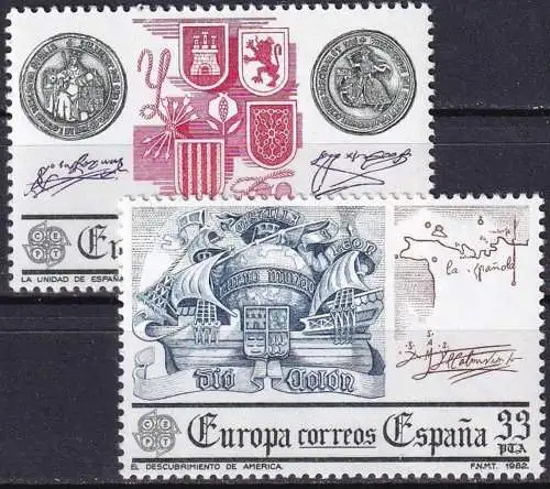 SPANIEN 1982 Mi-Nr. 2545/46 ** MNH