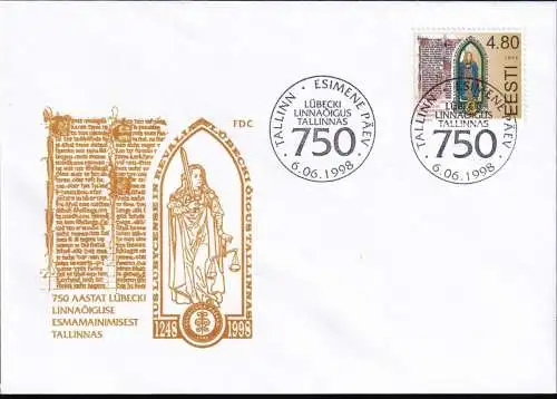 ESTLAND 1998 Mi-Nr. 326 FDC