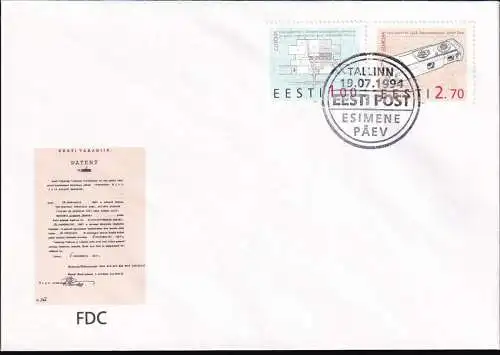 ESTLAND 1994 Mi-Nr. 233/34 FDC