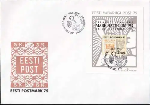 ESTLAND 1993 Mi-Nr. Block 6 FDC