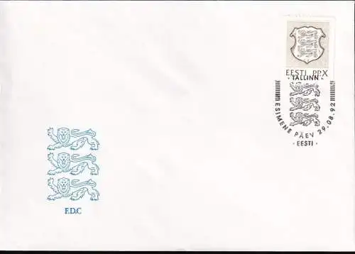 ESTLAND 1992 Mi-Nr. 186 FDC