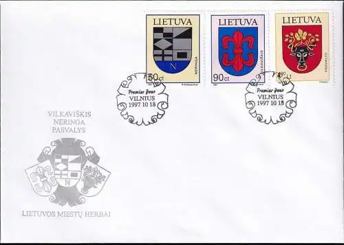 LITAUEN 1997 Mi-Nr. 652/54 FDC