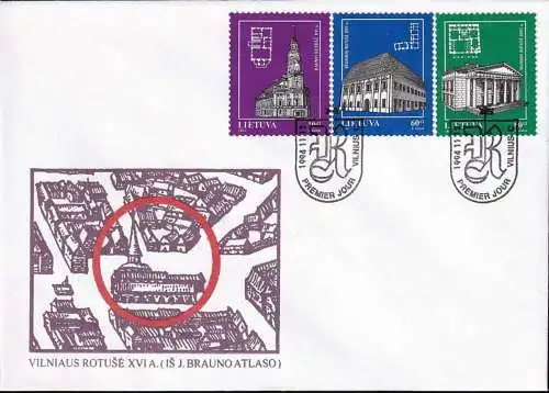 LITAUEN 1994 Mi-Nr. 568/70 FDC