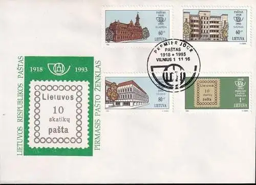 LITAUEN 1993 Mi-Nr. 540/43 FDC