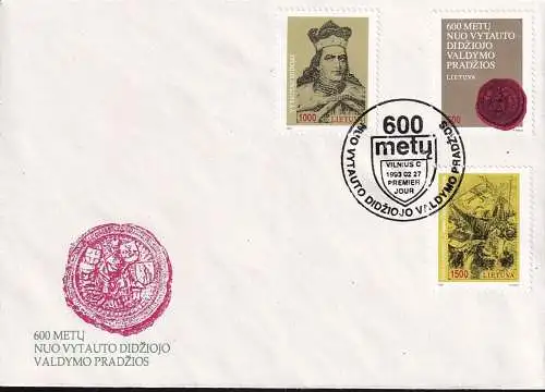 LITAUEN 1993 Mi-Nr. 518/20 FDC