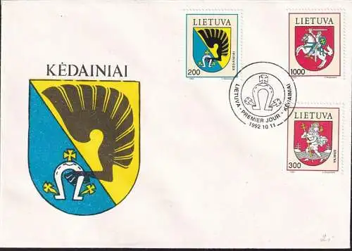 LITAUEN 1992 Mi-Nr. 505/07 FDC