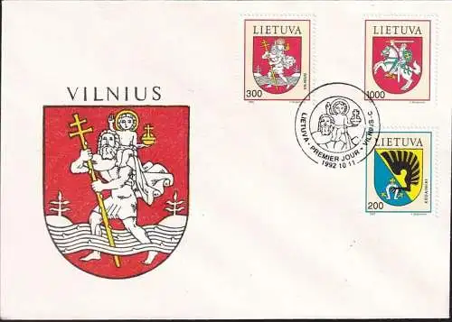 LITAUEN 1992 Mi-Nr. 505/07 FDC