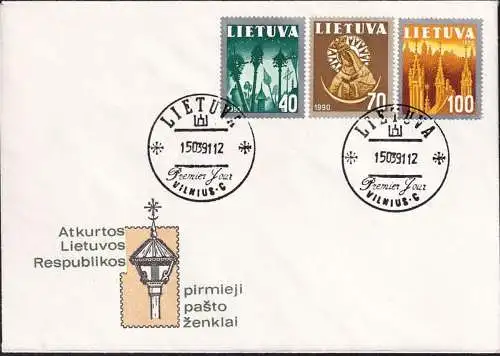 LITAUEN 1991 Mi-Nr. 474/76 FDC