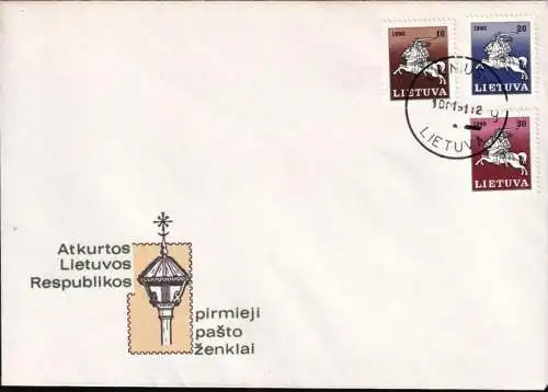 LITAUEN 1991 Mi-Nr. 465/67 FDC