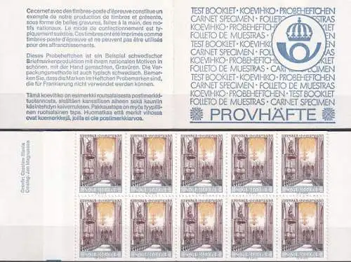 SCHWEDEN 1976 Mi-Nr. MH Probeheft Markenheft/booklet ** MNH