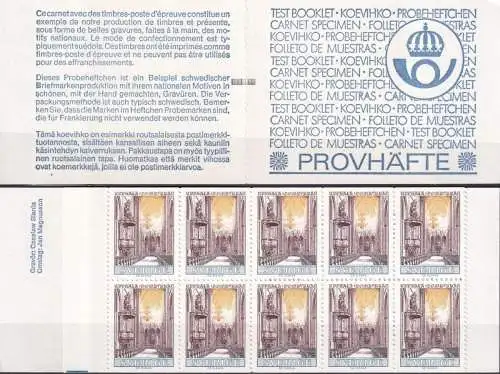 SCHWEDEN 1976 Mi-Nr. MH Probeheft Zählbalken Markenheft/booklet ** MNH