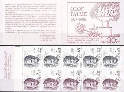 SCHWEDEN 1986 Mi-Nr. MH 113 Markenheft/booklet ** MNH