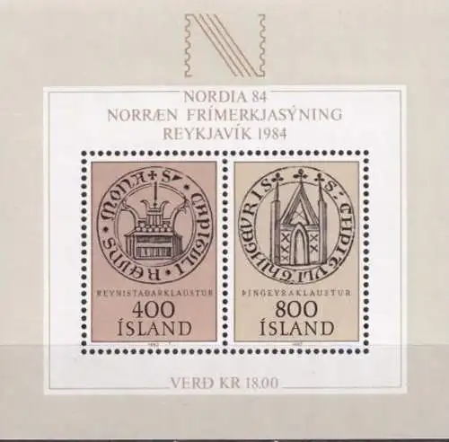 ISLAND 1982 Mi-Nr. Block 4 ** MNH