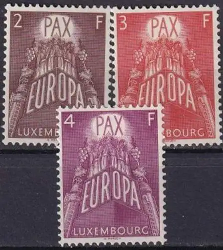 LUXEMBURG 1957 Mi-Nr. 572/74 ** MNH