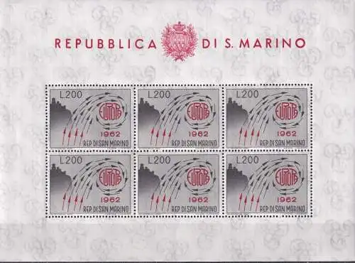 SAN MARINO 1962 Mi-Nr. 749 Kleinbogen ** MNH