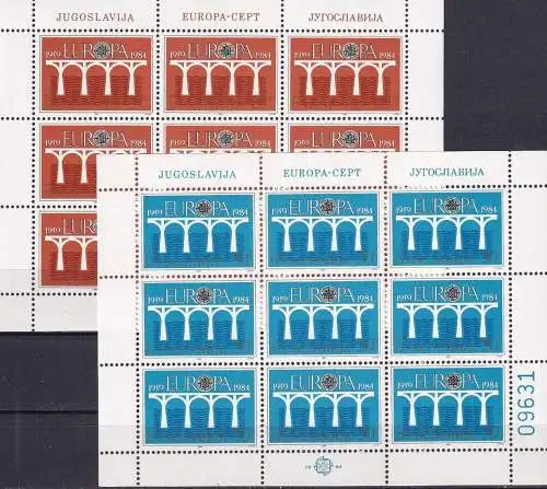 JUGOSLAWIEN 1984 Mi-Nr. 2046/47 Kleinbogen ** MNH