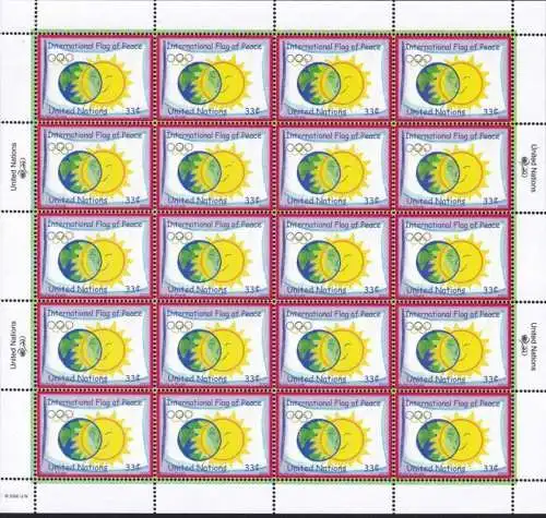 UNO NEW YORK 2000 Mi-Nr. 845 Kleinbogen ** MNH