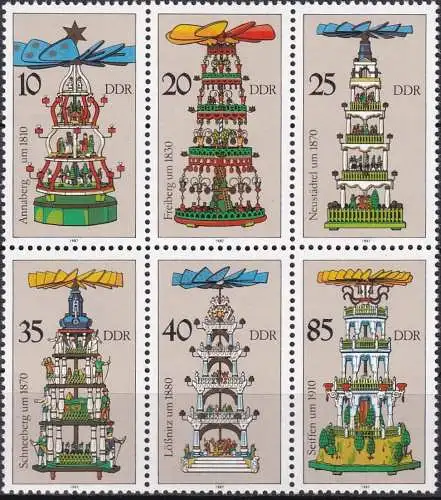 DDR 1987 Mi-Nr. 3134/39 ** MNH