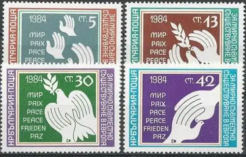 BULGARIEN 1984 Mi-Nr. 3241/44 ** MNH