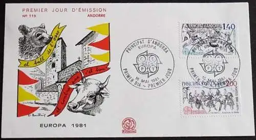 FRANZ. ANDORRA 1981 Mi-Nr. 313/14  FDC - CEPT