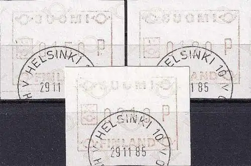 FINNLAND 1985 Mi-Nr. ATM 1 Satz 5 Automatenmarken o used - aus Abo