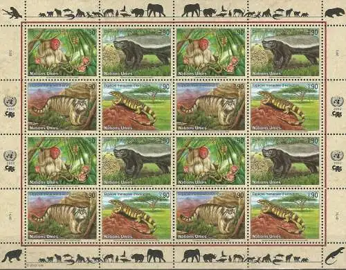 UNO GENF 2002 Mi-Nr. 434/37 Kleinbogen ** MNH