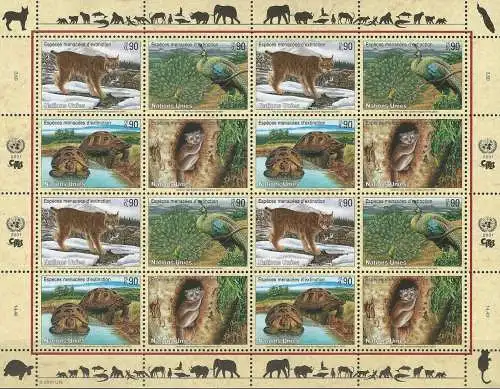 UNO GENF 2001 Mi-Nr. 409/12 Kleinbogen ** MNH