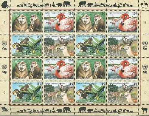 UNO GENF 1998 Mi-Nr. 330/33 Kleinbogen ** MNH