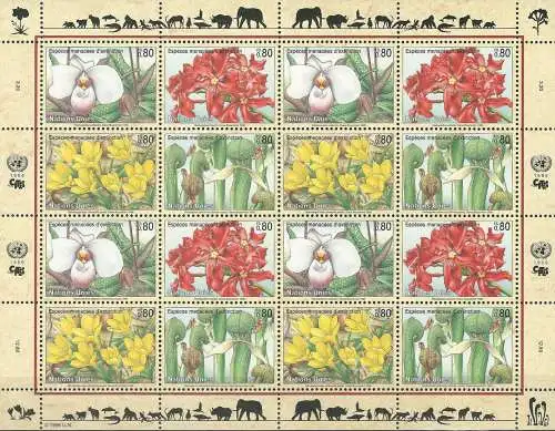 UNO GENF 1996 Mi-Nr. 288/91 Kleinbogen ** MNH