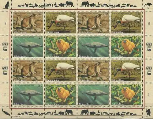 UNO GENF 1994 Mi-Nr. 245/48 Kleinbogen ** MNH