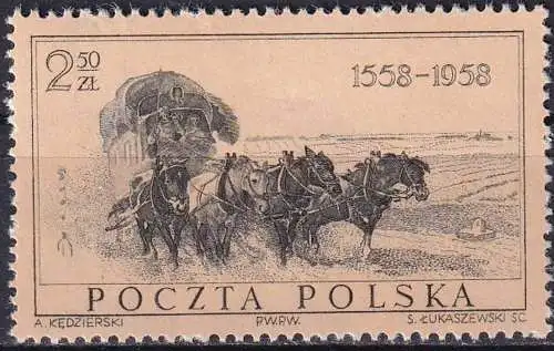 POLEN 1958 Mi-Nr. 1072 ** MNH